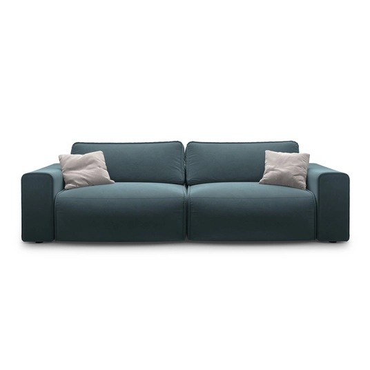 Velvet Sofa With Bed Function And Box, "Victor", 3 Seats, 246x100x83, Grey