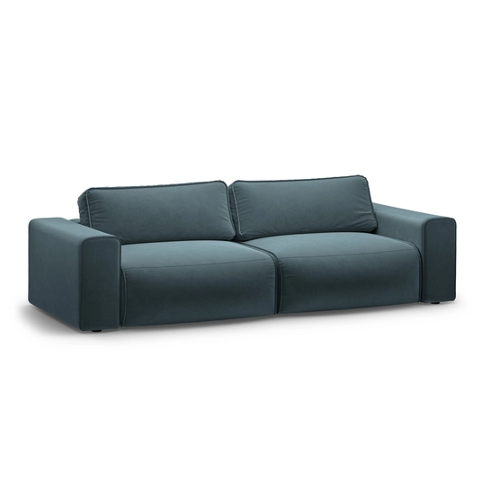 Velvet Sofa With Bed Function And Box, "Victor", 3 Seats, 246x100x83, Grey