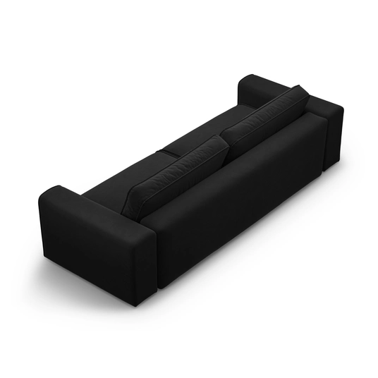 Velvet Sofa With Bed Function And Box, "Victor", 3 Seats, 246x100x83, Black