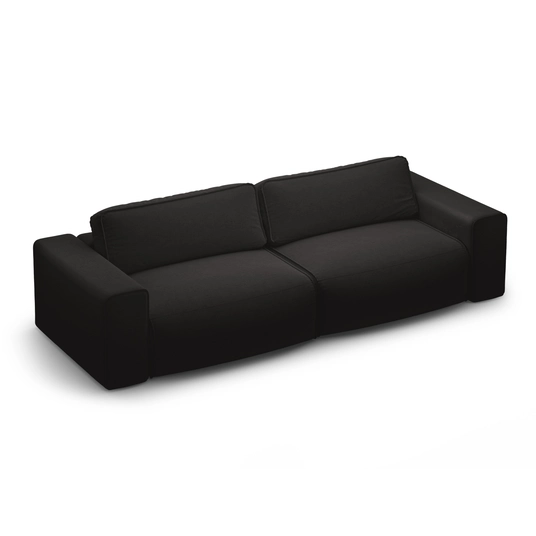 Sofa With Bed Function And Box, "Victor", 3 Seats, 246x100x83, Black
