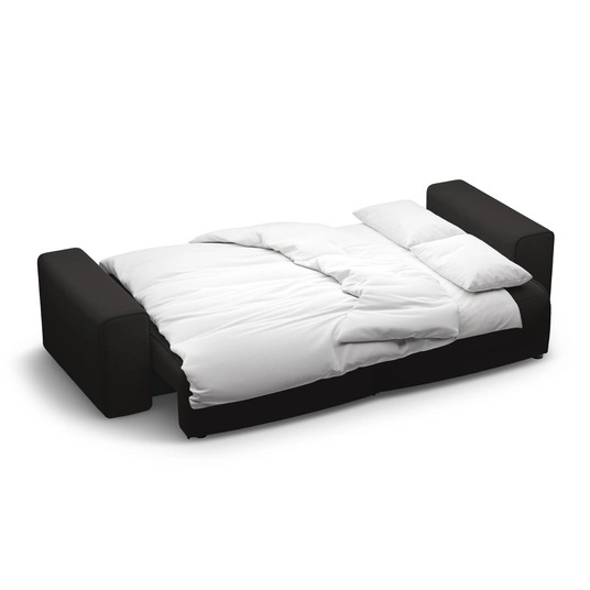 Sofa With Bed Function And Box, "Victor", 3 Seats, 246x100x83, Black