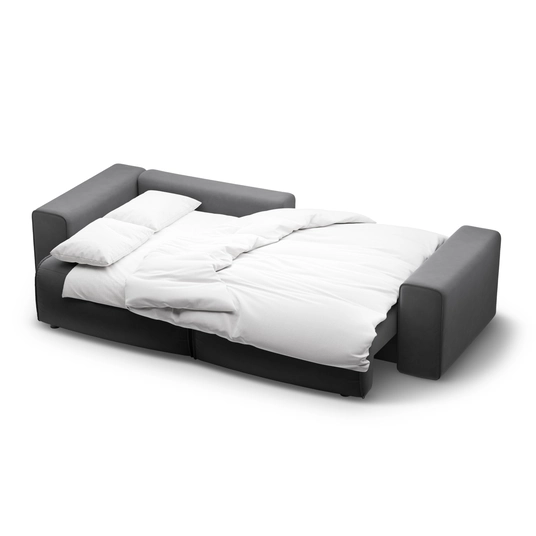 Velvet Left Corner Sofa With Bed Function And Box, "Victor", 3 Seats, 246x148x83, Dark Blue