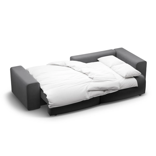 Velvet Right Corner Sofa With Bed Function And Box, "Victor", 3 Seats, 246x148x83, Dark Blue