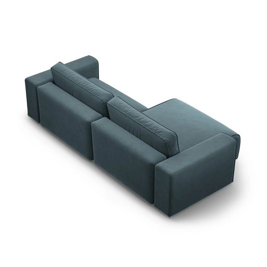 Velvet Left Corner Sofa With Bed Function And Box, "Victor", 3 Seats, 246x148x83, Grey