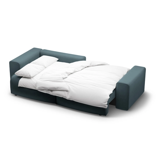 Velvet Left Corner Sofa With Bed Function And Box, "Victor", 3 Seats, 246x148x83, Grey