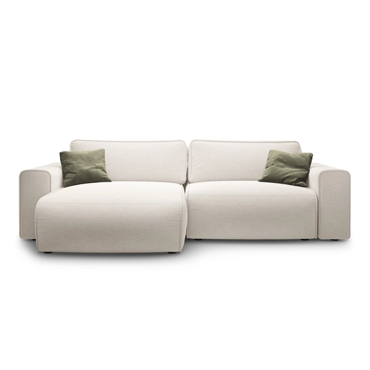 Left Corner Sofa With Bed Function And Box, "Victor", 3 Seats, 246x148x83, Light Beige