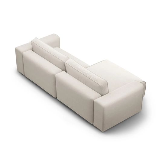 Left Corner Sofa With Bed Function And Box, "Victor", 3 Seats, 246x148x83, Light Beige