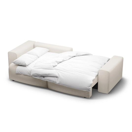 Left Corner Sofa With Bed Function And Box, "Victor", 3 Seats, 246x148x83, Light Beige