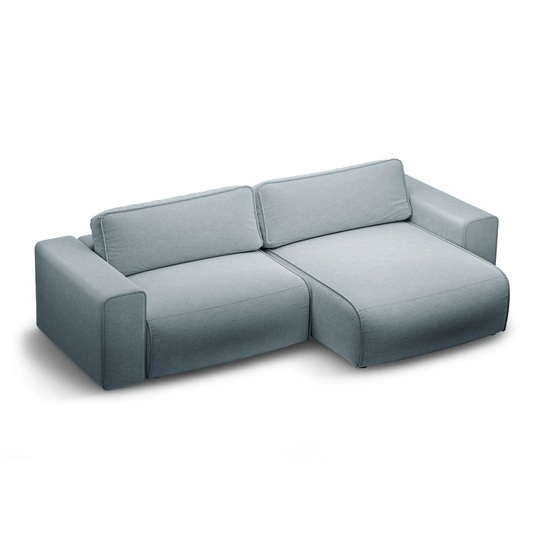Right Corner Sofa With Bed Function And Box, "Victor", 3 Seats, 246x148x83, Light Blue