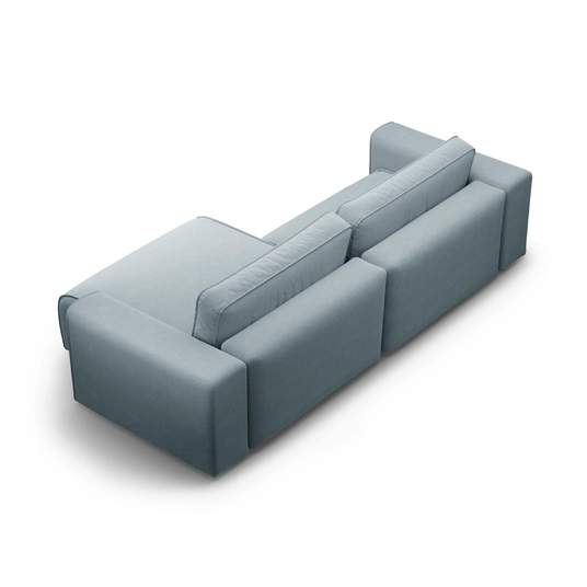 Right Corner Sofa With Bed Function And Box, "Victor", 3 Seats, 246x148x83, Light Blue