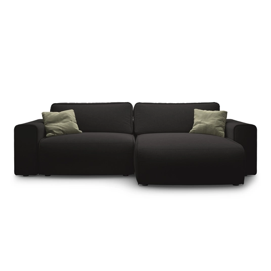 Right Corner Sofa With Bed Function And Box, "Victor", 3 Seats, 246x148x83, Black