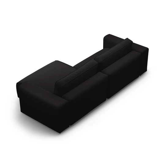 Right Corner Sofa With Bed Function And Box, "Victor", 3 Seats, 246x148x83, Black