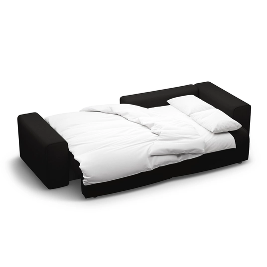Right Corner Sofa With Bed Function And Box, "Victor", 3 Seats, 246x148x83, Black