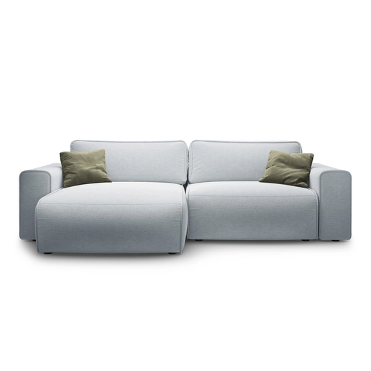 Left Corner Sofa With Bed Function And Box, "Victor", 3 Seats, 246x148x83, Light Grey