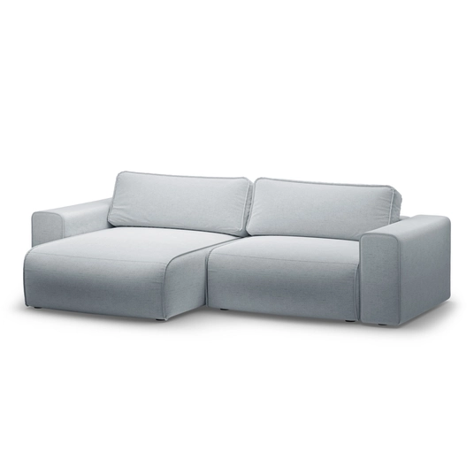 Left Corner Sofa With Bed Function And Box, "Victor", 3 Seats, 246x148x83, Light Grey
