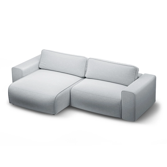 Left Corner Sofa With Bed Function And Box, "Victor", 3 Seats, 246x148x83, Light Grey