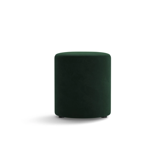 Velvet Pouf, "Dia", 1 Seat, 40x40x45, Bottle Green