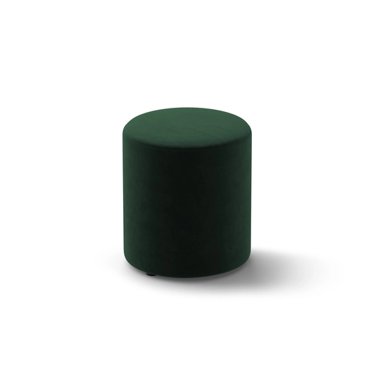 Velvet Pouf, "Dia", 1 Seat, 40x40x45, Bottle Green