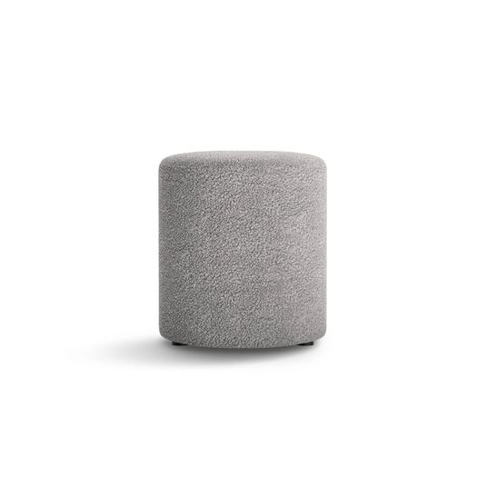 Boucle Pouf, "Dia", 1 Seat, 40x40x45, Light Grey