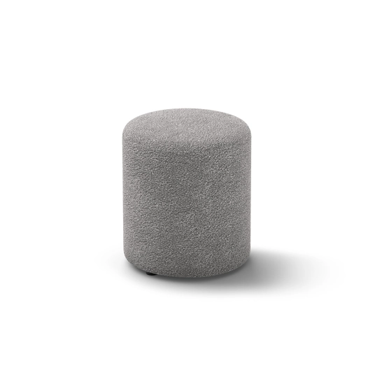 Boucle Pouf, "Dia", 1 Seat, 40x40x45, Light Grey
