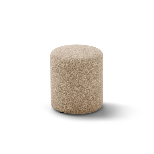 Boucle Pouf, "Dia", 1 Seat, 40x40x45, Sand