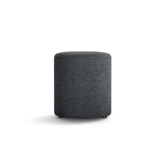 Boucle Pouf, "Dia", 1 Seat, 40x40x45, Dark Grey