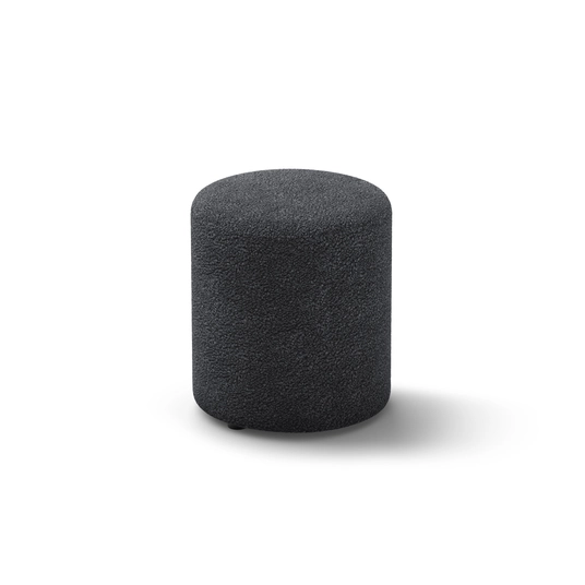 Boucle Pouf, "Dia", 1 Seat, 40x40x45, Dark Grey
