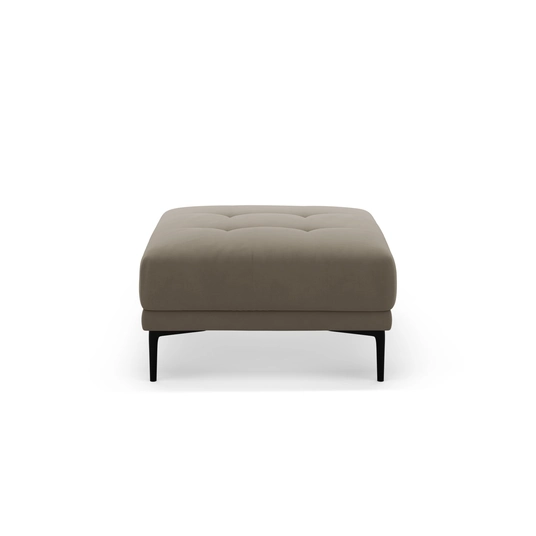 Velvet Pouf, "Bemy", 1 Seat, 85x85x46, Grey Brown
