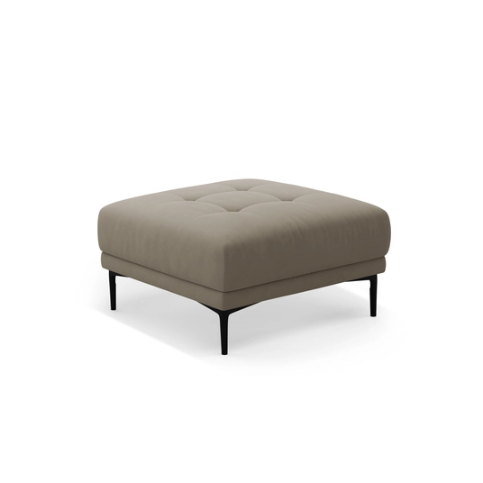 Velvet Pouf, "Bemy", 1 Seat, 85x85x46, Grey Brown