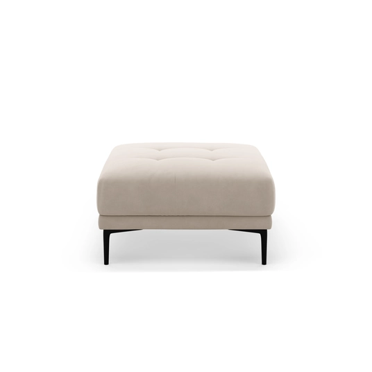 Velvet Pouf, "Bemy", 1 Seat, 85x85x46, Beige