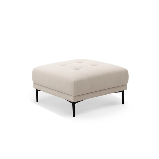 Velvet Pouf, "Bemy", 1 Seat, 85x85x46, Beige