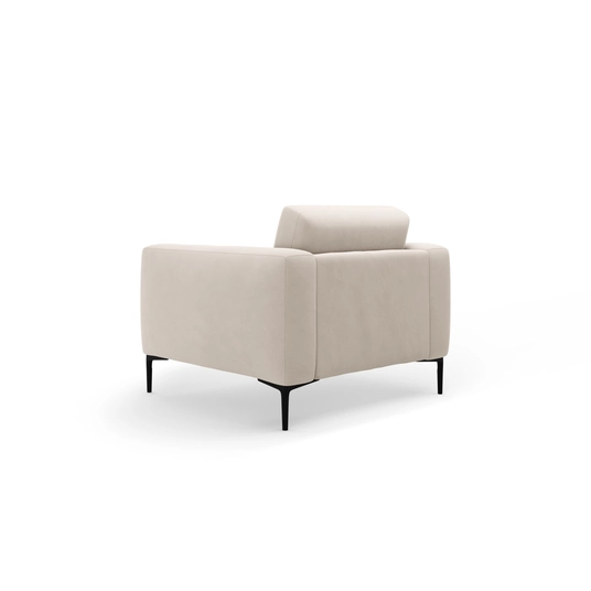 Velvet Armchair, "Bemy", 1 Seat, 85x85x86, Beige