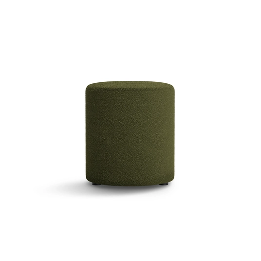 Boucle Pouf, "Dia", 1 Seat, 40x40x45, Dark Olive Green