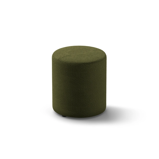 Boucle Pouf, "Dia", 1 Seat, 40x40x45, Dark Olive Green