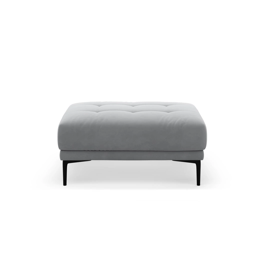 Velvet Pouf, "Bemy", 1 Seat, 100x70x46, Grey