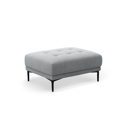 Velvet Pouf, "Bemy", 1 Seat, 100x70x46, Grey