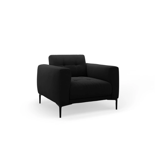 Velvet Armchair, "Bemy", 1 Seat, 85x85x86, Black
