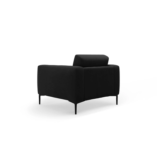 Velvet Armchair, "Bemy", 1 Seat, 85x85x86, Black