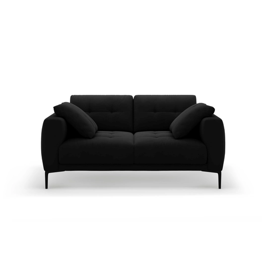 Velvet Sofa, "Bemy", 2 Seats, 170x102x86, Black