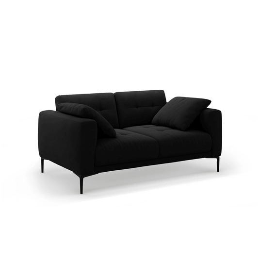 Velvet Sofa, "Bemy", 2 Seats, 170x102x86, Black