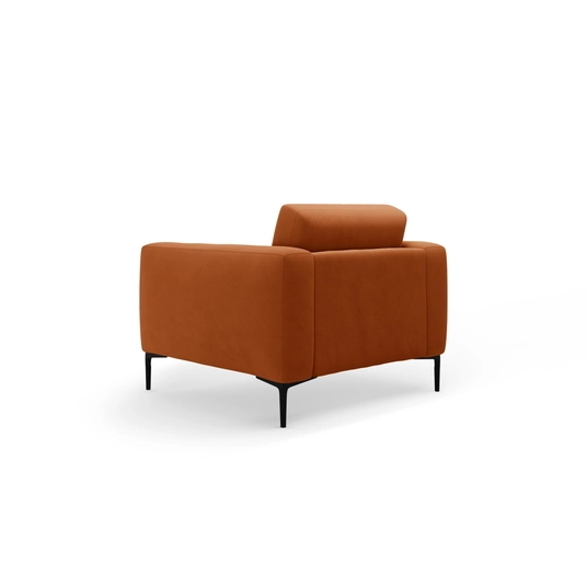 Velvet Armchair, "Bemy", 1 Seat, 85x85x86, Terracotta