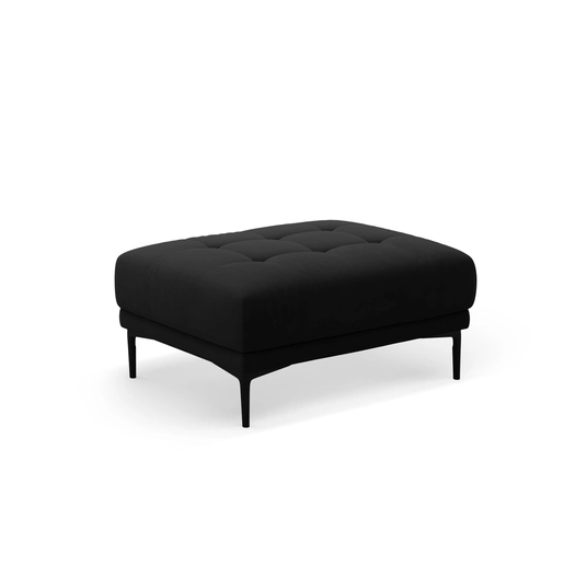 Velvet Pouf, "Bemy", 1 Seat, 100x70x46, Black