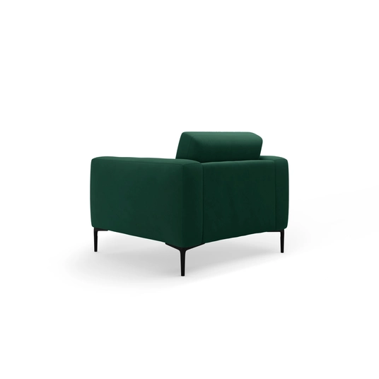 Velvet Armchair, "Bemy", 1 Seat, 85x85x86, Bottle Green