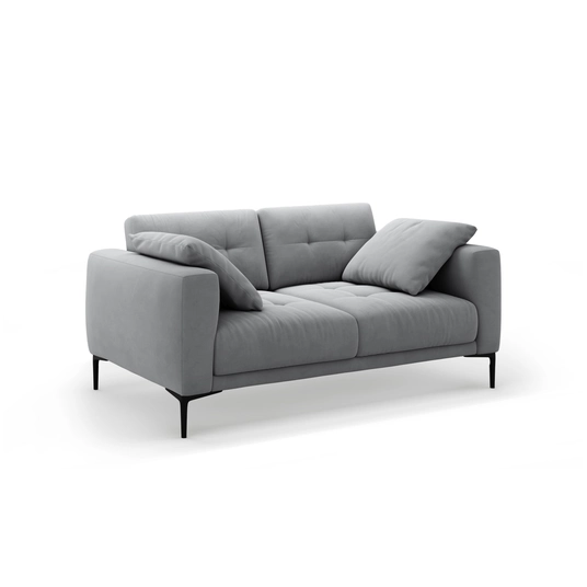 Velvet Sofa, "Bemy", 2 Seats, 170x102x86, Grey