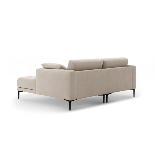 Right Velvet Sofa, "Bemy", 2 Seats, 205x174x86, Beige