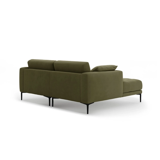 Left Velvet Sofa, "Bemy", 2 Seats, 205x174x86, Green