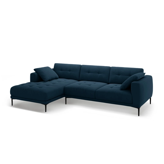Left Velvet Sofa, "Bemy", 3 Seats, 295x174x86, Royal Blue
