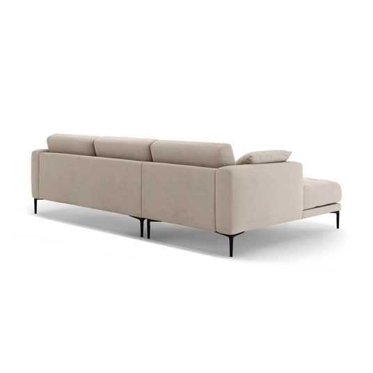 Left Velvet Sofa, "Bemy", 3 Seats, 295x174x86, Beige