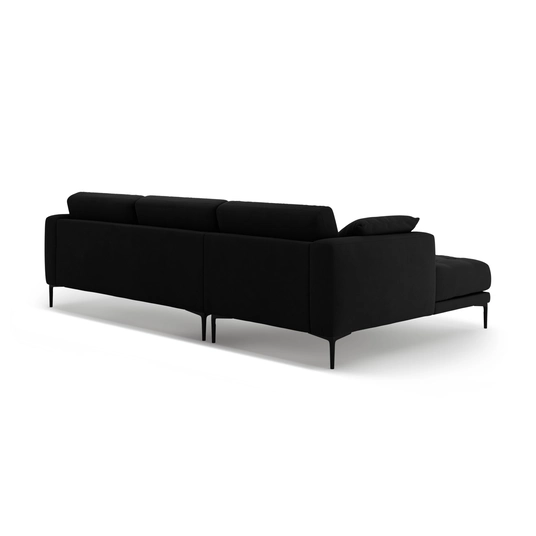Left Velvet Sofa, "Bemy", 3 Seats, 295x174x86, Black