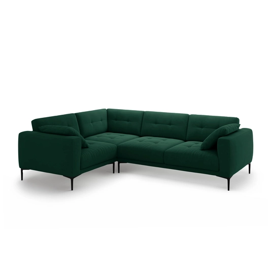 Left Velvet Sofa, "Bemy", 4 Seats, 290x200x86, Bottle Green